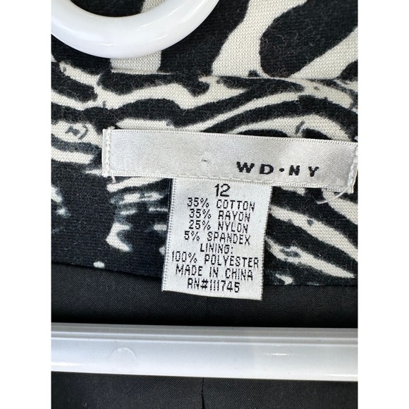 YDNY Womes Jacket 12 Black White Knit Zebra Print Chunky Button Mid Length Coat - Picture 5 of 6